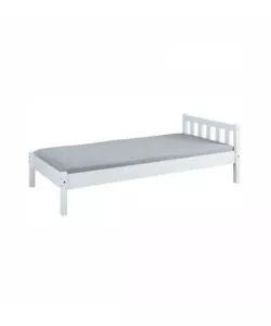 Letto singolo in pino massello bianco, 90x190 cm